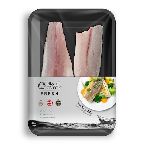 Buy Asmak Sea Bass Fillet 200g in UAE