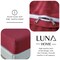 Luna Home Premium King Size 6 Pieces Bedding Set Without Filler, Solid Berry Red Color, Satin Stripe Design