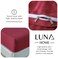 Luna Home Premium King Size 6 Pieces Bedding Set Without Filler, Solid Berry Red Color, Satin Stripe Design