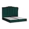 In House Shumt Velvet Bed Frame - King - 200x200 cm - Dark Green
