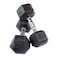 Harley Fitness 10.00KG Rubber Coated Fixed Hex Dumbbell 1 Pair