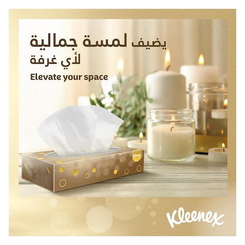 Kleenex Silk Facial Tissue, 3 PLY, 6 Tissue Boxes x 50 Sheets, 100% Cotton Soft Tissue Paper for Gentle Care