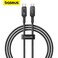 Baseus Unbreakable Series Fast Charge Cable USB-C to USB-C 100W 1m Compatible with  iPhone 15/Pro/Max/Note series Samsung/LG/Huawei/Lenovo/Nokia/Vivo/Sony/Pixel/Xiaomi - Black
