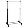 Adjustable Garment Rack Clothing Rail With Wheels Black