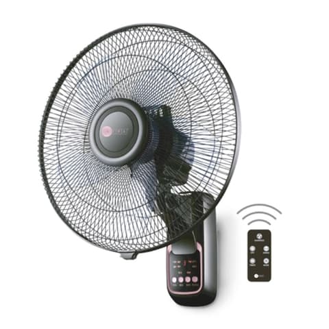 AFRA Wall Mount Fan, 16 Inch, 60w, 5.5m3/min Flow Rate, 90&deg; Oscillation, RPM 1250 With Remote 3 Speed Controller, Black &amp; Rose Gold, AF-1612WFBG, 2 Year Warranty