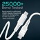 Promate USB-C to USB-C Cable with 60W PD, 480Mbps Data Sync and 120cm Silicone Cord, PowerLink-CC120 White