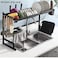 Organizer Dishes Drying Rack Over Sink Drain Rack Kitchen， Drainer Shelf for Kitchen Supplies Storage Counter Organizer Utensils Holder Stainless Steel Display
