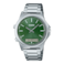 Men&#39;s Stainless Steel Analog-Digital Green Dial Wrist Watch MTP-VC01D-3E