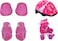 Top Gear Roller Skates Shoes, TG 9008, Adjustable For Kids, Double Row 4 Wheel With All Wheels, Fun For Kids, Pink, Large