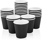 اشتري Markq [50 Cups] 8 oz. Black Disposable Coffee Cups - Triple Wall Ripple Hot Paper Cups for Tea, Drinks To-Go في الامارات