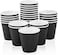 Markq [50 Cups] 8 oz. Black Disposable Coffee Cups - Triple Wall Ripple Hot Paper Cups for Tea, Drinks To-Go