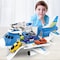 Cargo Aircraft Aeroplane Car Toy with 4 cars Play Set Kids- Cargo plane toy Transport plane toy - Airplane toy with Cargo carrier airplane toy Diecast cargo plane toy airplane toy (Blue)