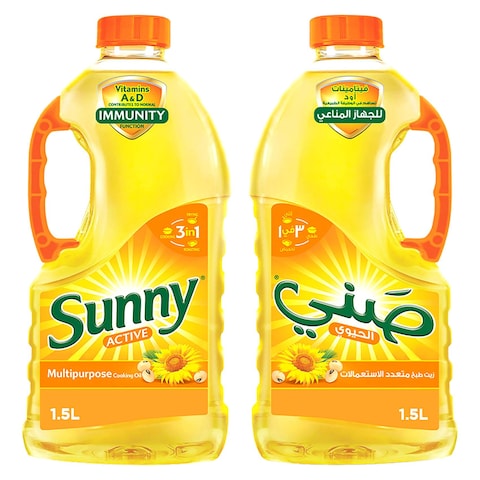Sunny Sun Active Blended Vegetable Oil, 1.5L Pack of 2