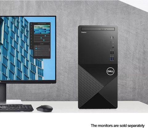 Dell Vostro 3910 Desktop - FCO933 Brand New 12th Gen., i7-12700 Processor Change, 4GB, 1TB HDD, DVD-RW, Black, DOS, With Keyboard And Mouse