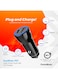 FoneMate FastRider PD2 Premium Quality Advanced Fast charging Car Charger with 36W PD + USB-A Dual port, Black