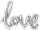 Party Time Silver Cursive Love Foil Balloon, Valentines Day Balloons Mylar Love Shaped Balloons for Valentines Day Decorations   Love Balloon for Proposal, Wedding and Anniversary Decorations