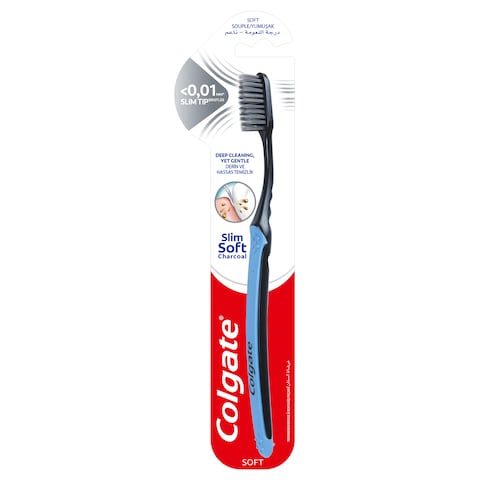 Buy Colgate Slim Soft Black Charcoal Toothbrush 1 Pcs in Saudi Arabia