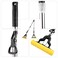 Decdeal - Absorbent PVA Mop Sponge Mop with Stainless Steel Telescopic Pole Extendable Handle Mopstick for Household Ofiice Cleaning Black
