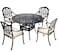 Yulan Outdoor Cast Aluminium Coffee Table Chairs Set 5pcs (Cushion Include) YL21005-003