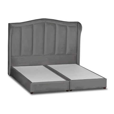 إن هاوس شومت هيكل سرير منجد بالمخمل - نفر ونص - 200×140 سم - رمادي