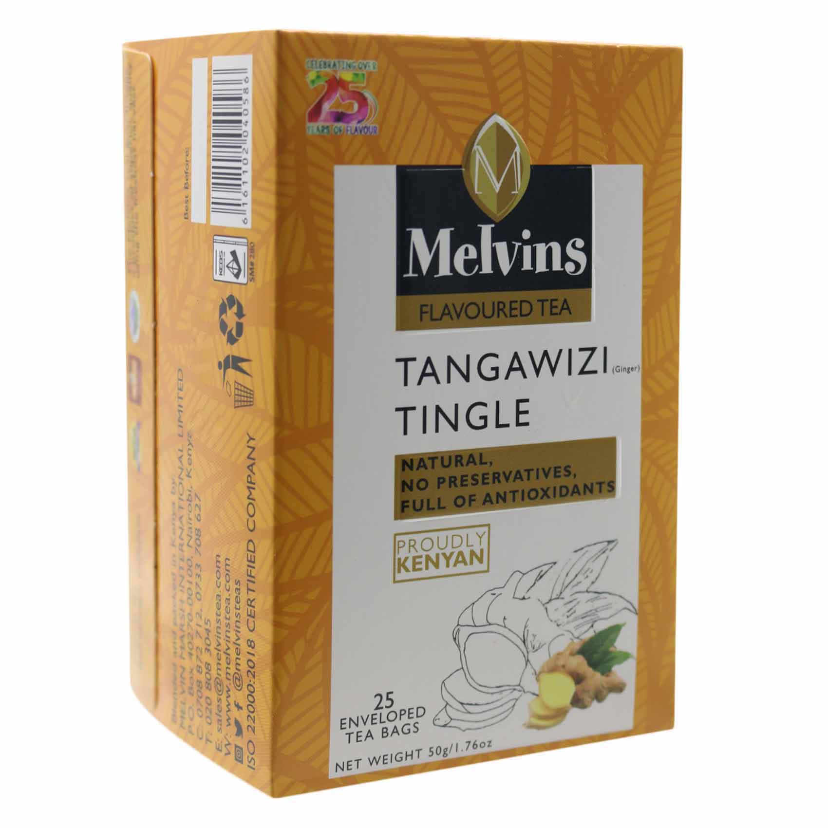Melvins Ginger Tea Bags 25 Count