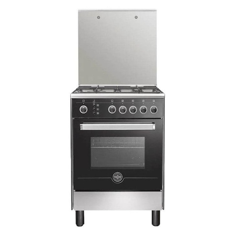 La Germania Gas Cooker - 4 Burners - 60 Cm - Stainless Steel and Black - 6N80GRB1X4AWW