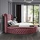 In House Lotus Velvet Bed Frame - Queen - 200x150 cm - Dark Pink