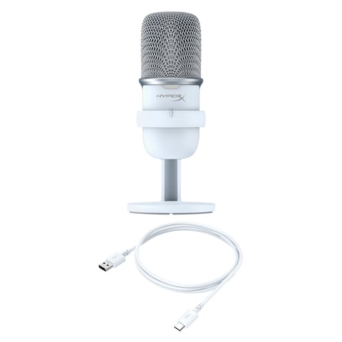 هايبر إكس سولو كاست  ميكروفون ألعاب مكثف USB C - أبيض