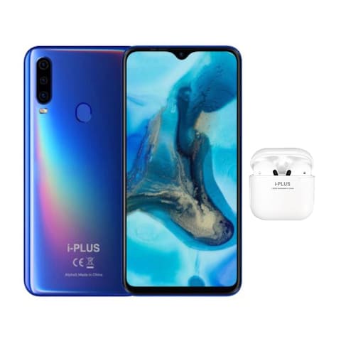 iPlus Alpha 3 - 6.3-inch 128GB/6GB Dual SIM 4G Smartphone - Blue with Airpods