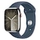 Apple Watch Series 9 LTE 45mm Silver Stainless Steel Storm Blue Sport Band Small/Medium