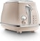 De'Longhi Icona Capitals Beige Vintage Style 2 Slice Toaster, 6 Browning Levels, 2 Extra Wide Bread Slots, Defrost And Reheat Functions, Removable Crumb Tray, Ctot2003.Bg