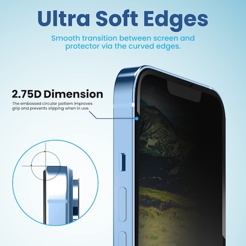 Remson Tempered Glass Screen Protector Privacy Matte 9H Hardness Anti- Spy Anti-Glare Anti- Fingerprint Tempered Glass with Easy Installation Frame Compatible for iPhone 13 Pro (6.1 Inch) 2 Pack
