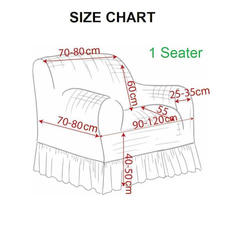 Jacquard Fabric Stretchable One Seater Sofa Cover Maroon