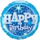 Qualatex Birthday Sparkle Super Shape Foil Balloon- 36 Inch Size - Blue