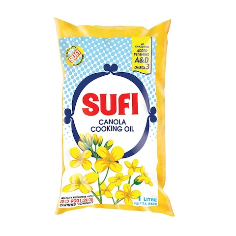 Sufi Canola Cooking Oil Pouch 1 lt