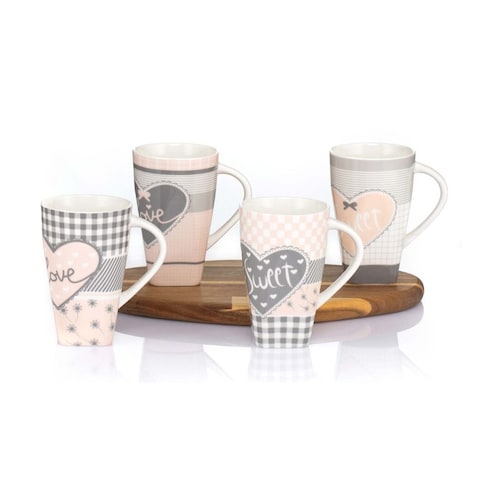 Lotus 1032 Domino Porcelain Mug - 4 Piece