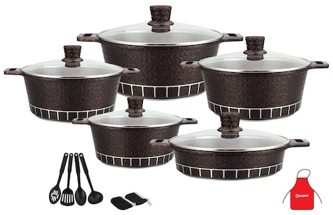 Dessini Granite Cooking Pot Set With Kitchen Tools 17 Pcs