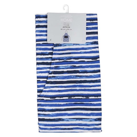 LA Collection 170 GSM Cotton Stripe Printed Apron Navy 60x90cm