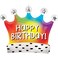 Anagram Birthday Rainbow Crown Supershape Foil Balloon- 27-Inch Size