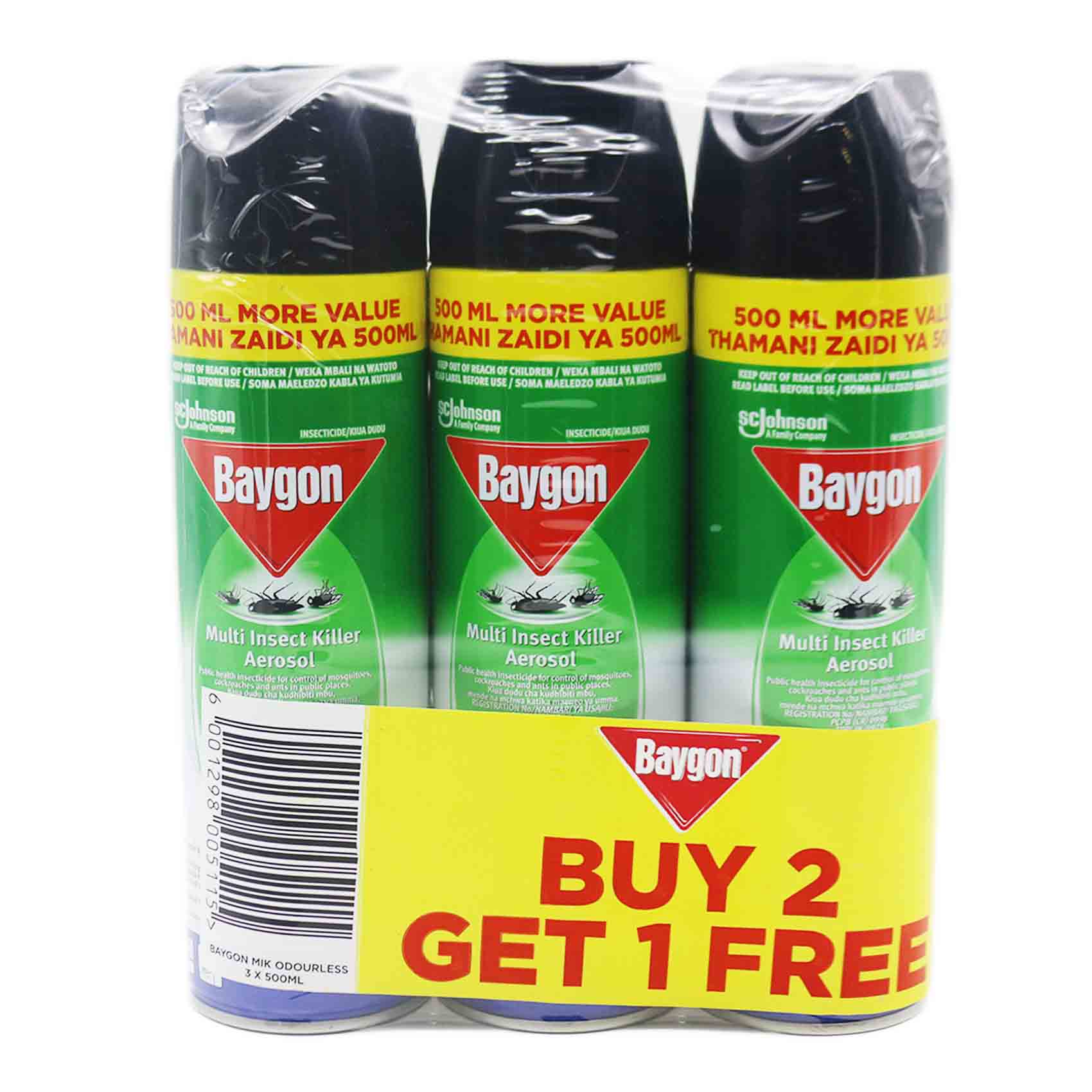 Baygon Odorless Multi Insect Killer Spray 500ml x Pack of 3 Online ...
