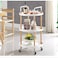 Rolling Utility Cart 3 Tier Storage Trolley Cart Organizer with Handle and Wheels for Home Bathroom Kitchen Office Library Salon White