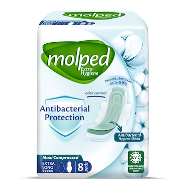 مولبد اكسترا هايجين فوطة صحية - طويلة جدًا - 8 فوط