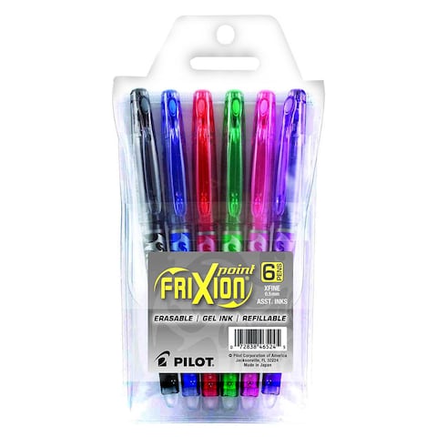 Pilot Frixion Point Erasable Gel Ink Pen 0.5mm 6 PCS