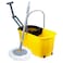 Esqube Classic Spin Mop Yellow Bucket Set with Pull Handle, Wheels