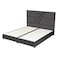 In House Granada Velvet Bed Frame - Queen - 200x160 cm - Dark Gray