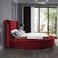 In House Lotus Velvet Bed Frame - King - 200x200 cm - Burgundy