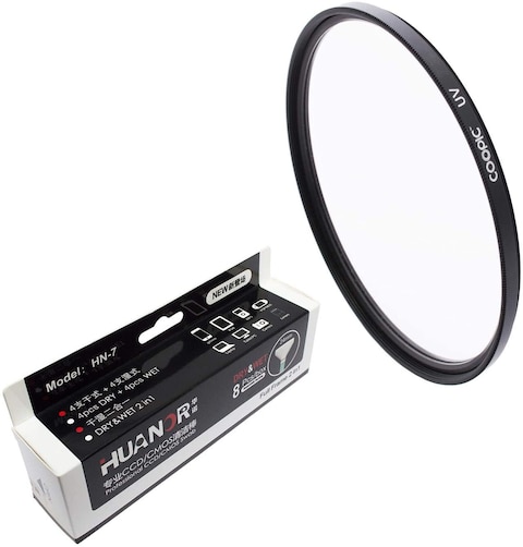 Coopic 55mm Uv Lens Protective Filter With 8Pcs Huanor Hn7 24mm Dry &amp; Wet Professional Ccd/cmos Swab Camera Sensor Cleaner For All Cameras