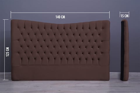 PAN Home Home Furnishings Mars Headboard Velvet Brown L-140: H-125cm 140x125 Brown