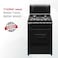 Nobel 50x50 Gas Cooker with 4 Gas Burners, Gas Oven - NGC5000BK Black