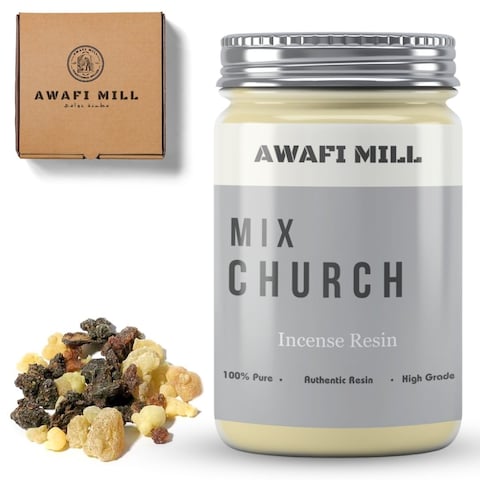 Awafi Mill Mix Church Incense - Sacred Blend of Frankincense and Myrrh Resins (Bottle of 50 gram / 1.7 Oz)